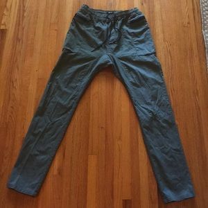 Zanerobe army green pants with zippers